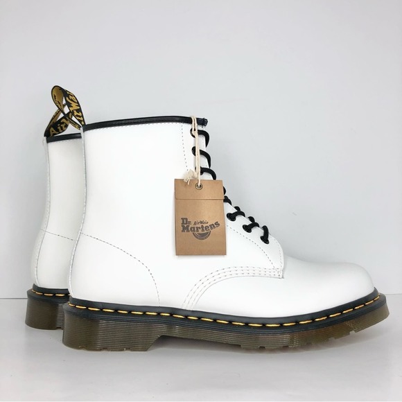 Dr. Martens White Leather Women's Boots - Picture 3 of 12